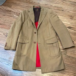 Fay Men’s long brown Jacket size M. Comes with vest.